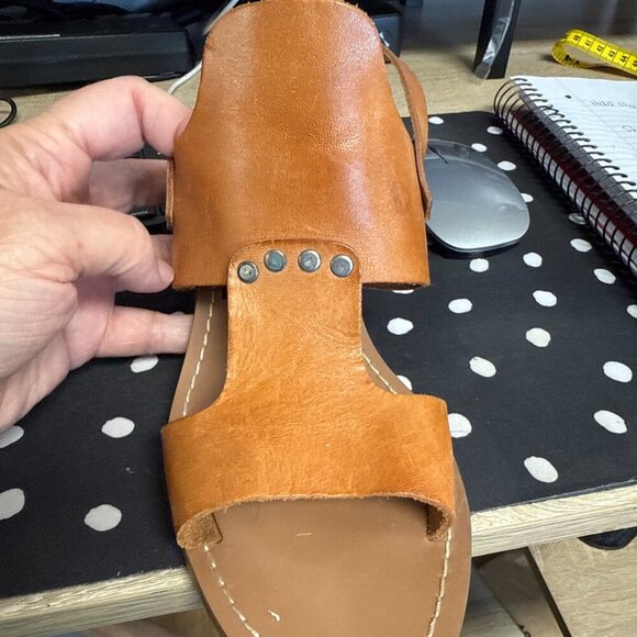 Barbara Barbieri Brown Leather slingback Sandal, Italian Made, Size 8 - Picture 9 of 9